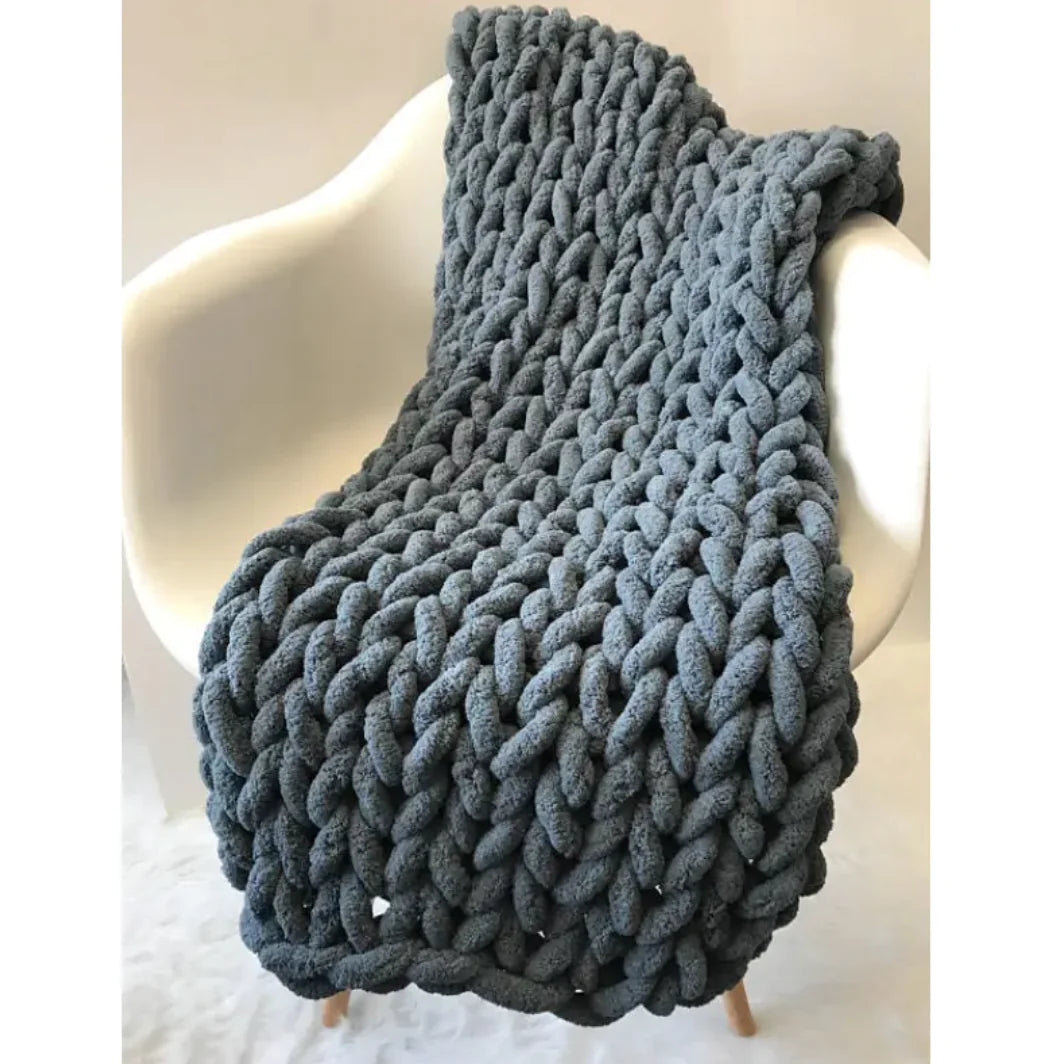 Handwoven Chunky Wool Throw Blanket