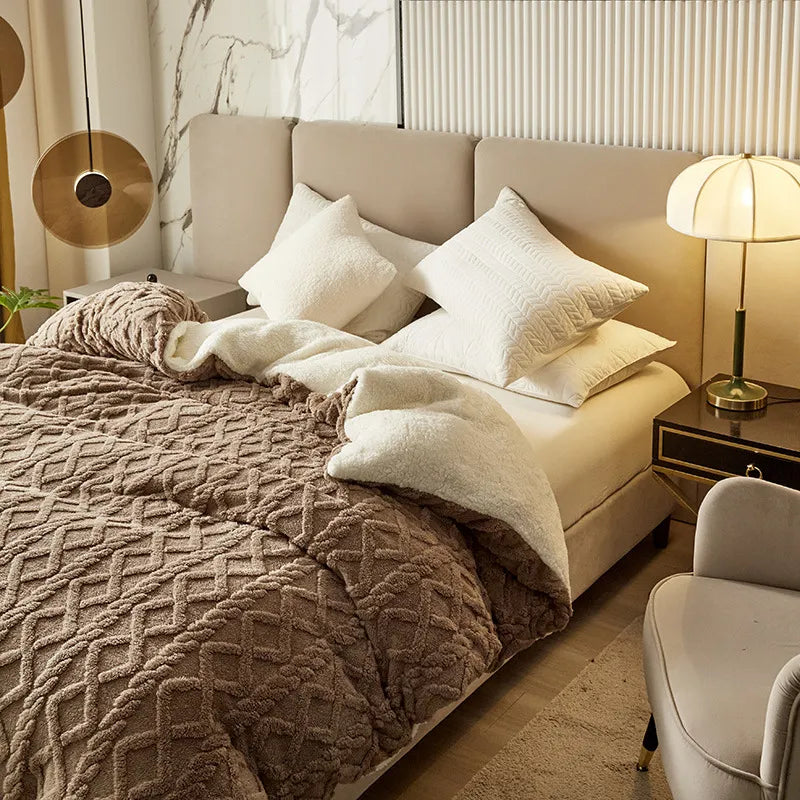 Double-Layer Thickened Throw Blanket