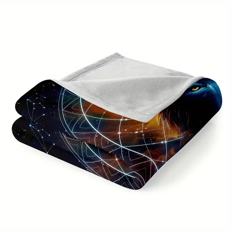Lunar Wolf Pattern Blanket