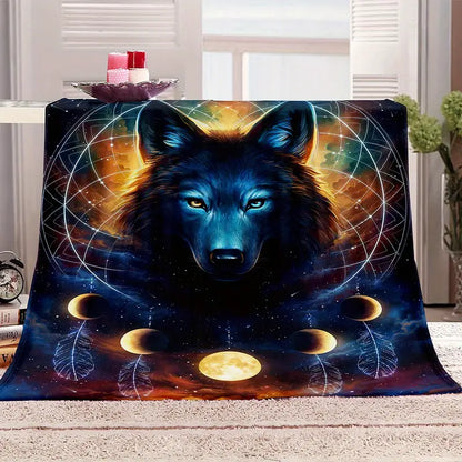 Lunar Wolf Pattern Blanket