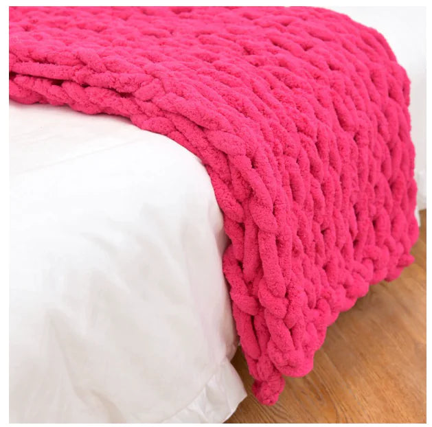 Handwoven Chunky Wool Throw Blanket